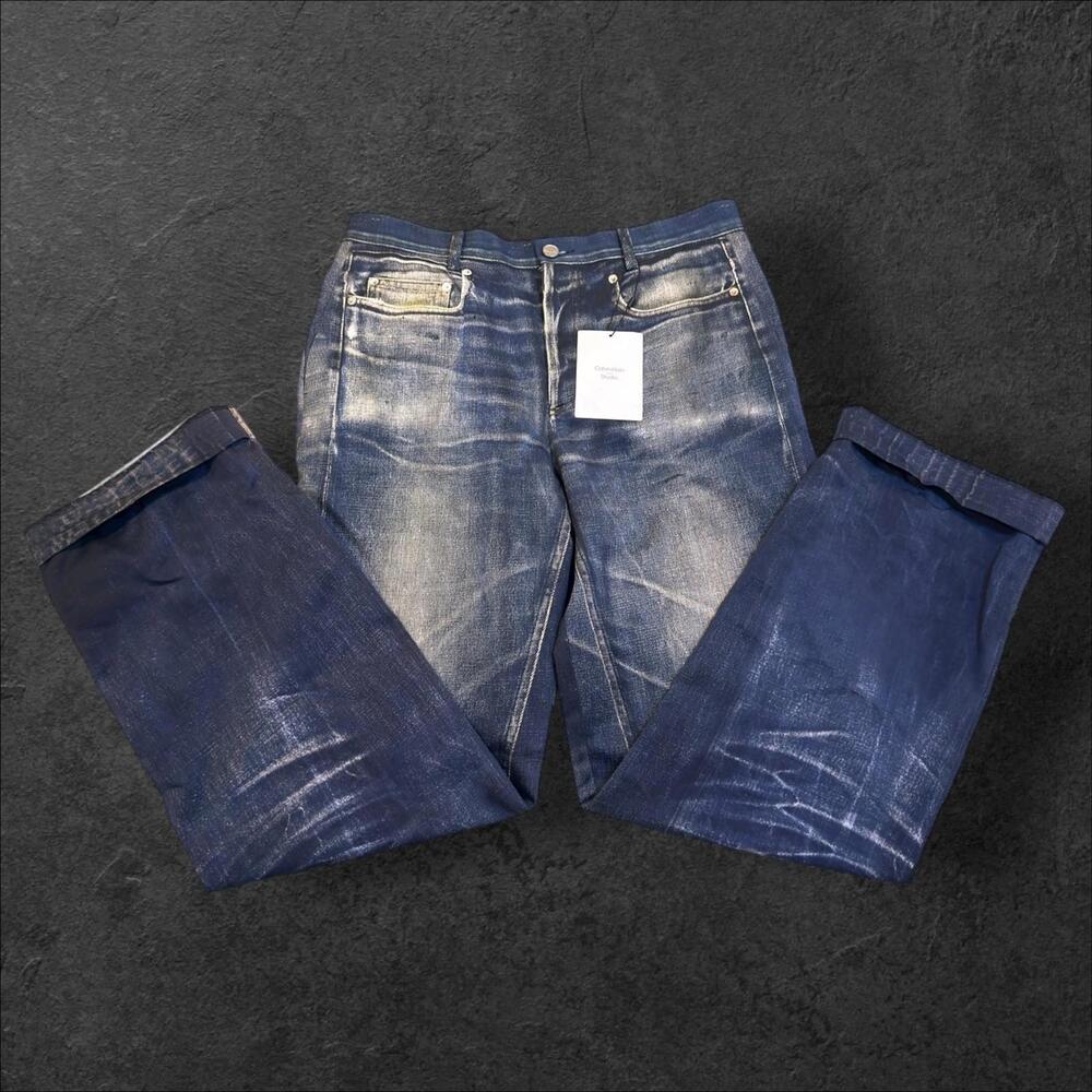 NWT $549 Calvin Klein Navy‎ Blue Men’s Vintage Studio Pants Sz S Made Portugal - Picture 2 of 5